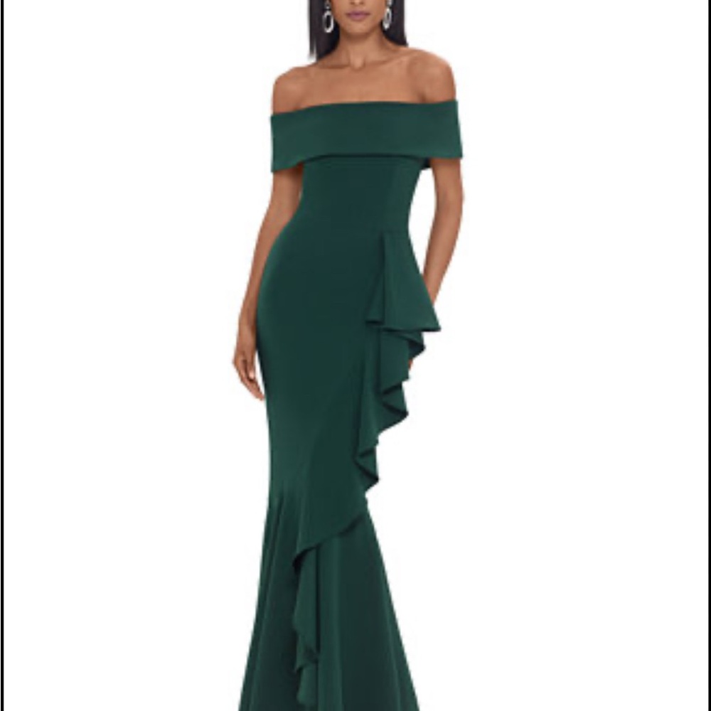Adam Strapless Dark Green Dress